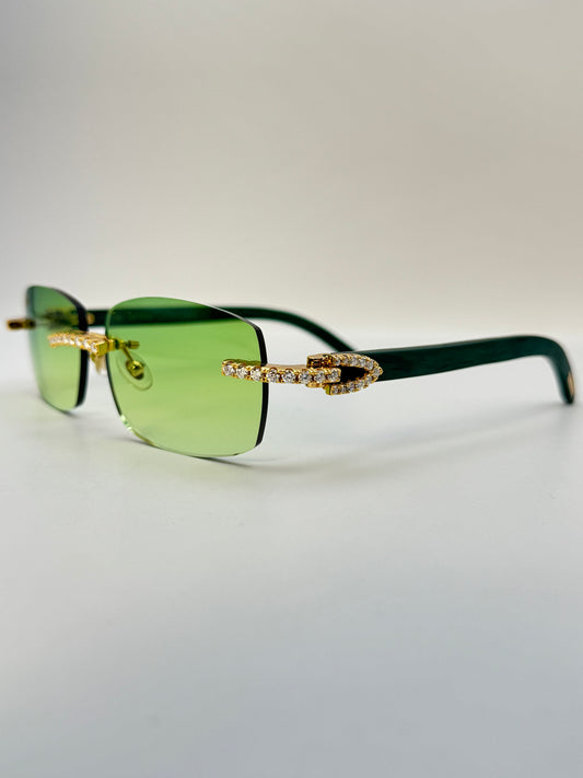 Moissanite Green wood Sunglasses