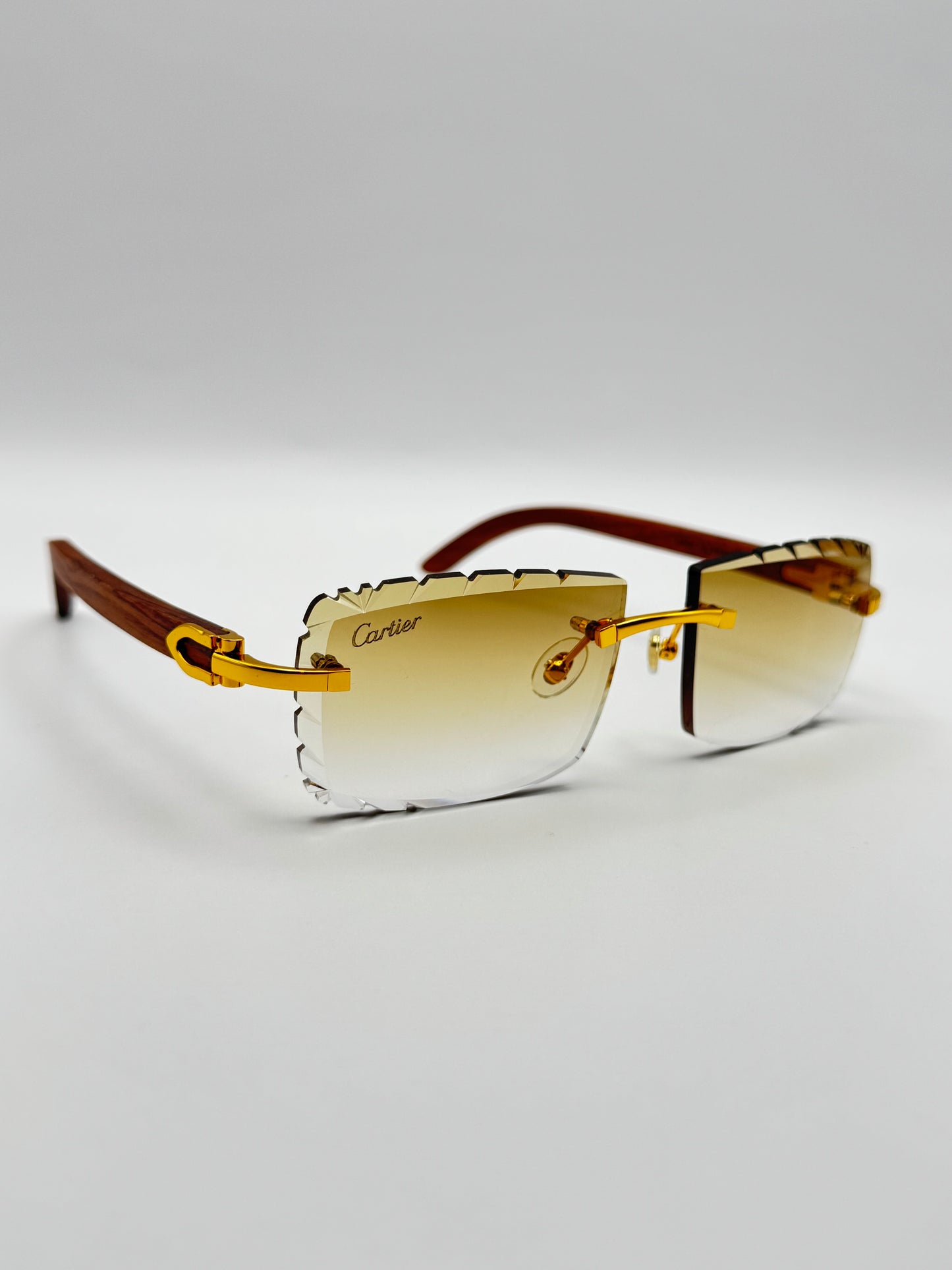 Diamond cut Wood Glasses