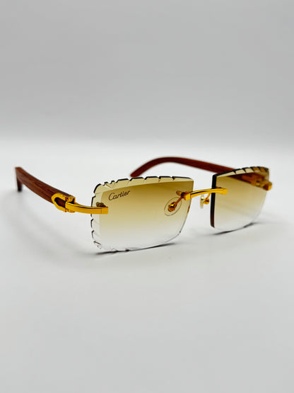 Diamond cut Wood Glasses