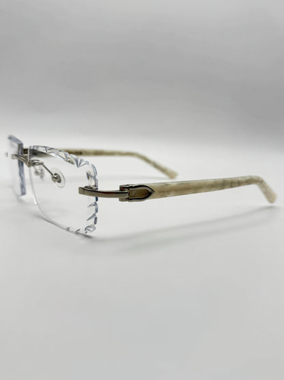 White acetate sunglasses