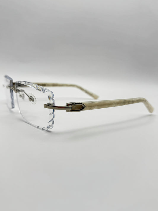 White acetate sunglasses