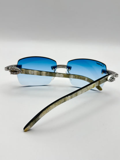 Iced out Rimless Sunglasses Detroit style Buffs
