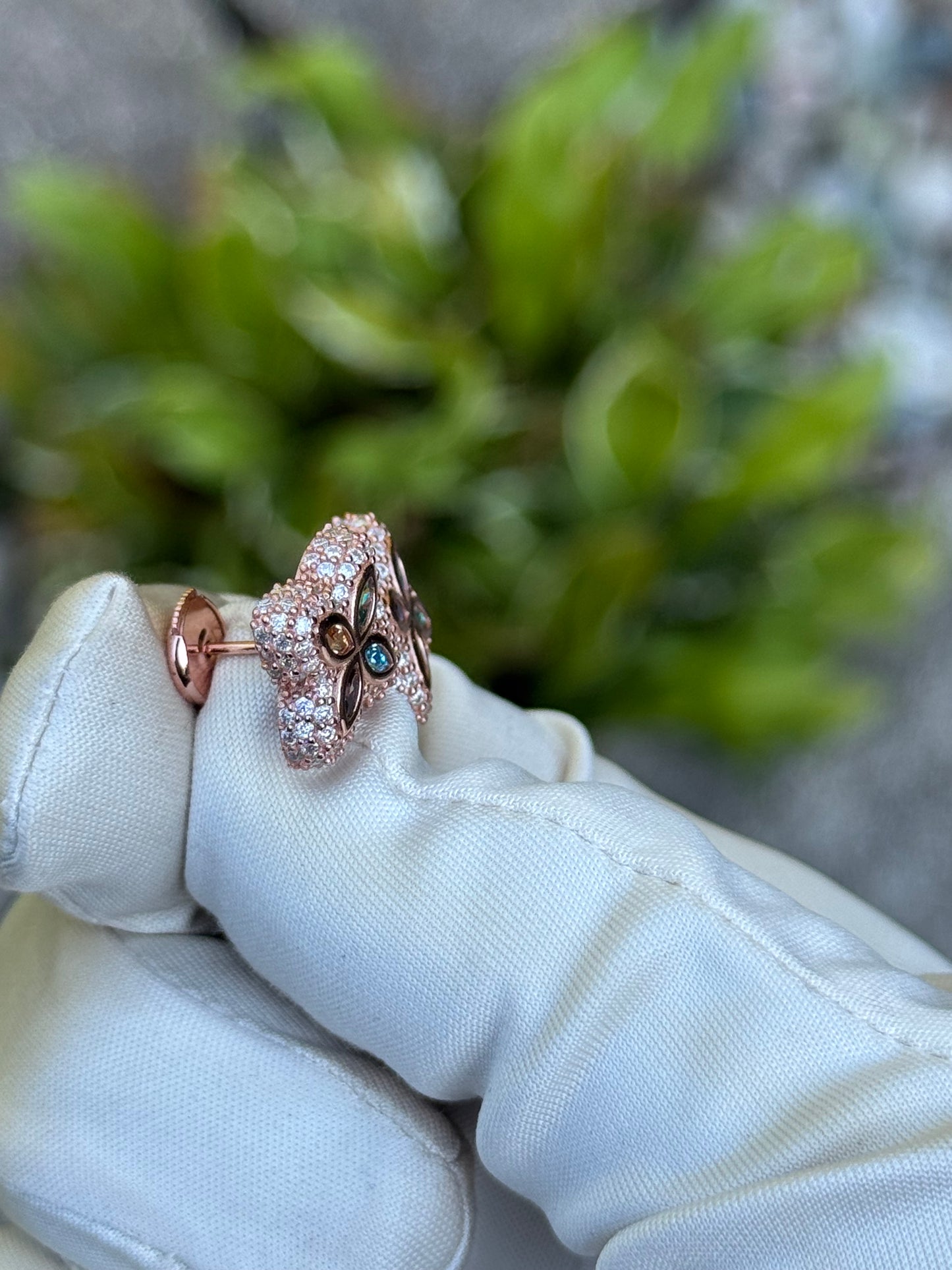 Moissanite flower Earrings
