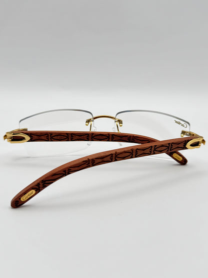 Rimless Sunglasses Wood style