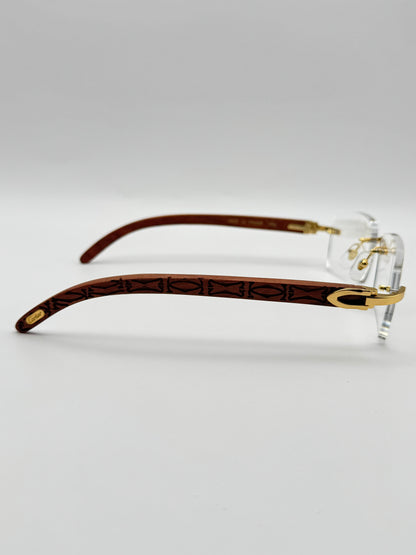 Rimless Sunglasses Wood style
