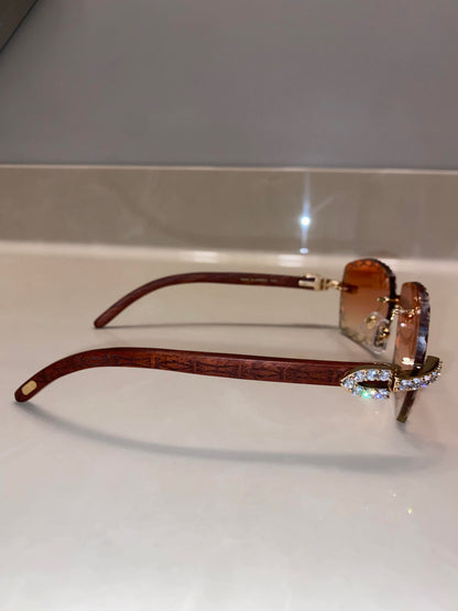 Iced out wood Sunglasses