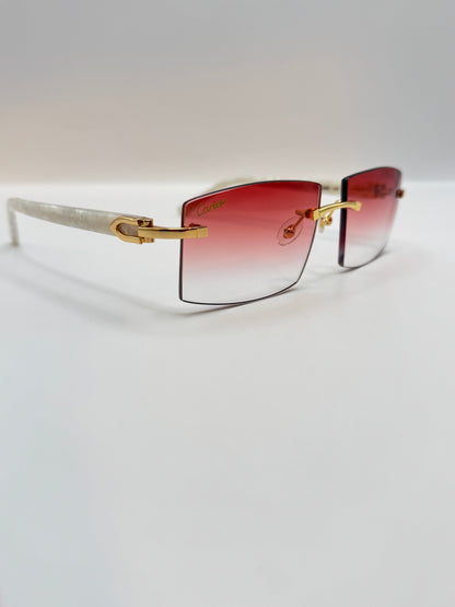 White acetate sunglasses