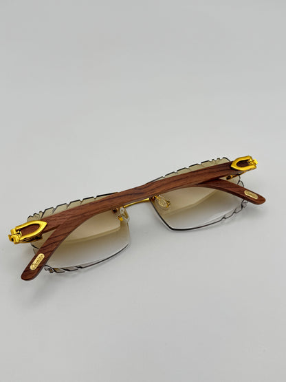 Diamond cut Wood Glasses