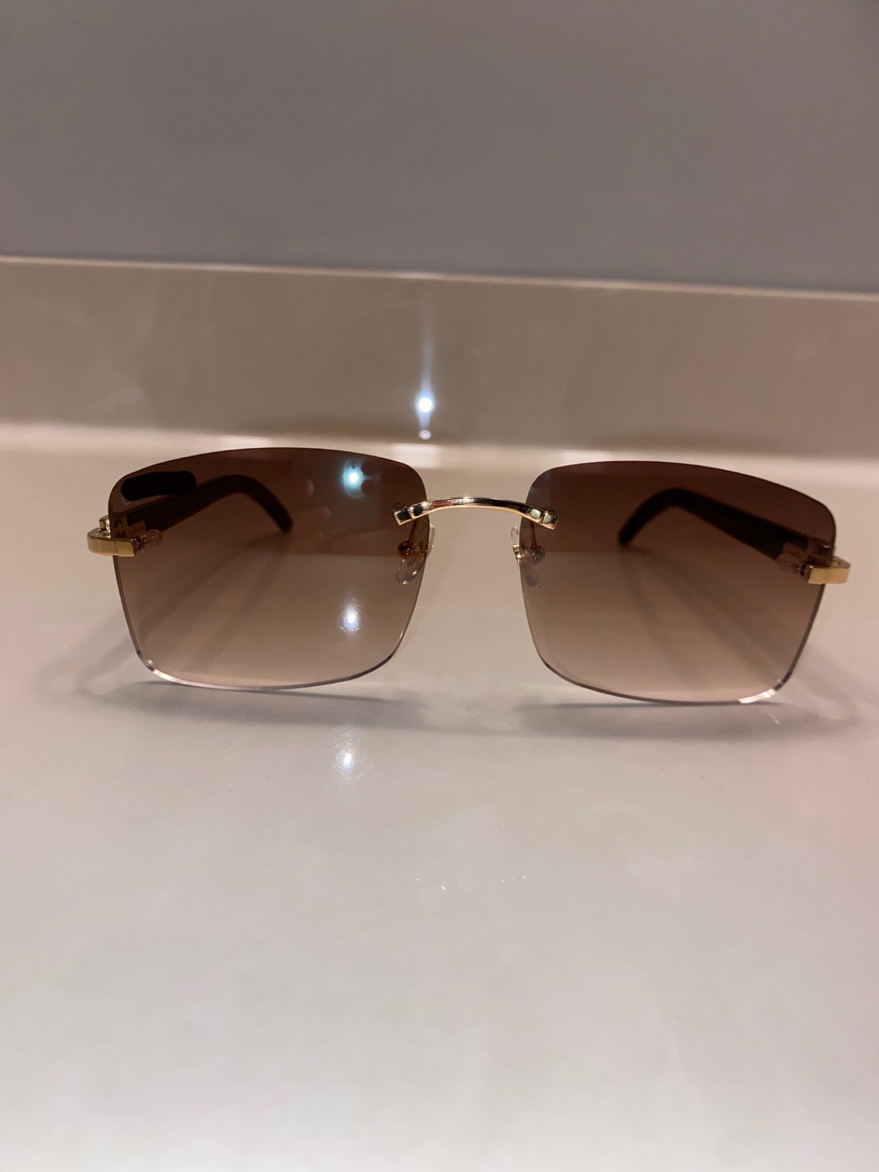 2023 Rimless Sunglasses White buffs