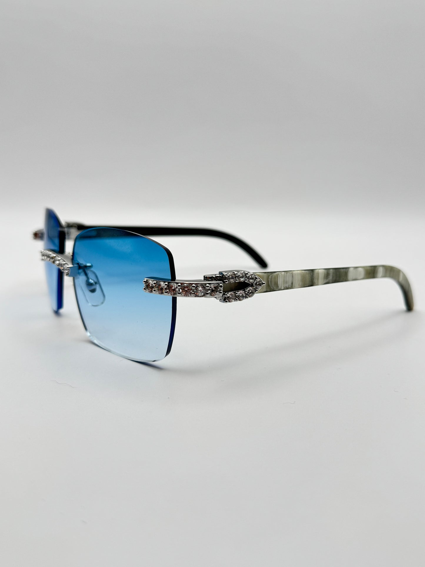 Iced out Rimless Sunglasses Detroit style Buffs