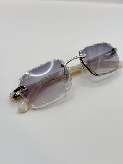 White acetate sunglasses