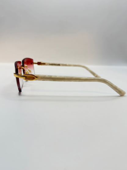 White acetate sunglasses