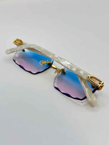 White acetate sunglasses