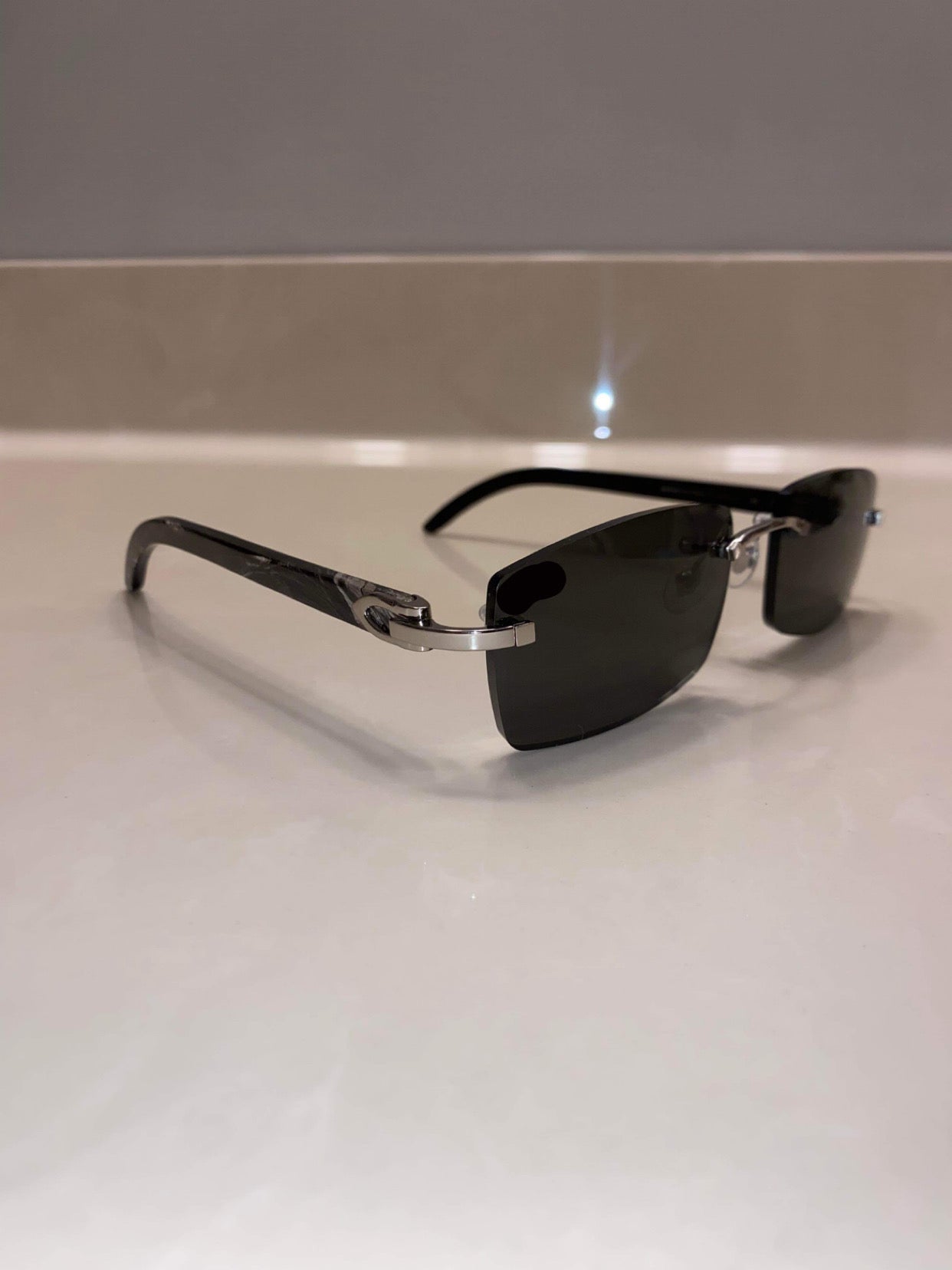 2023 black Rimless Sunglasses buffs