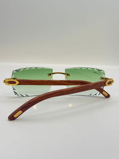 Diamond cut Wood Glasses