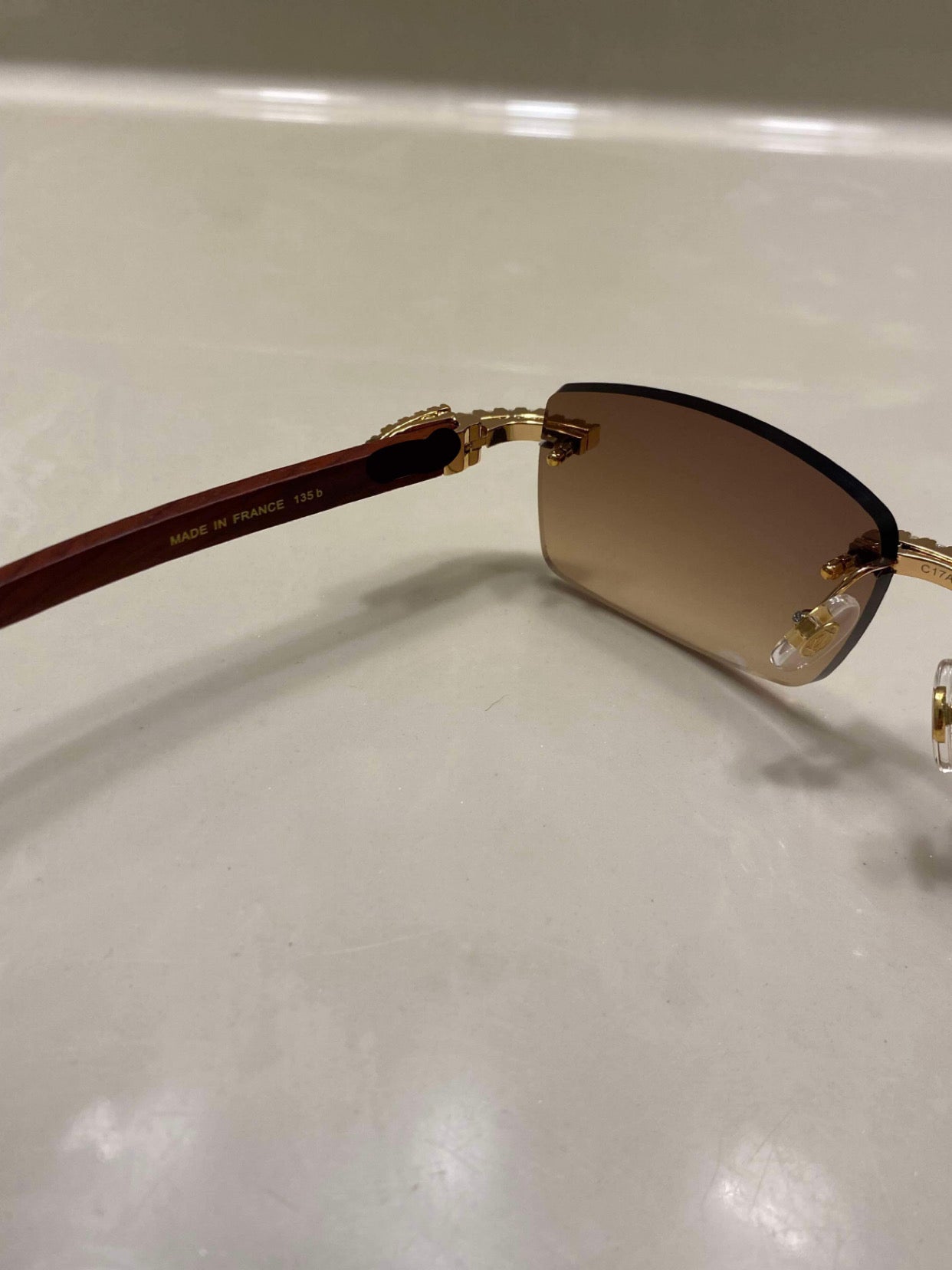 Iced out moissanite wood Sunglasses