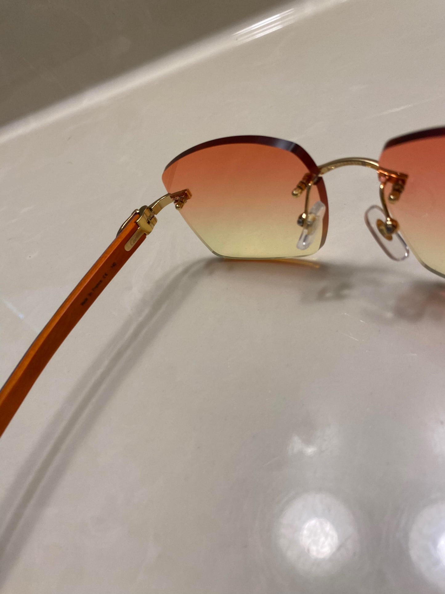 Black orange Wood glasses