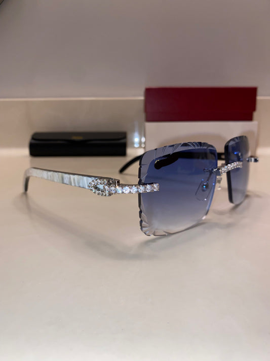 Iced out Rimless Sunglasses Detroit style Buffs