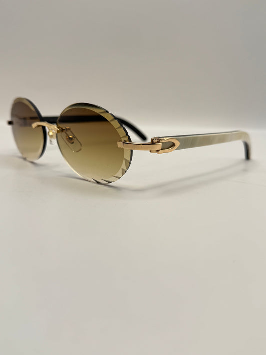 Retro White buff Sunglasses 54mm