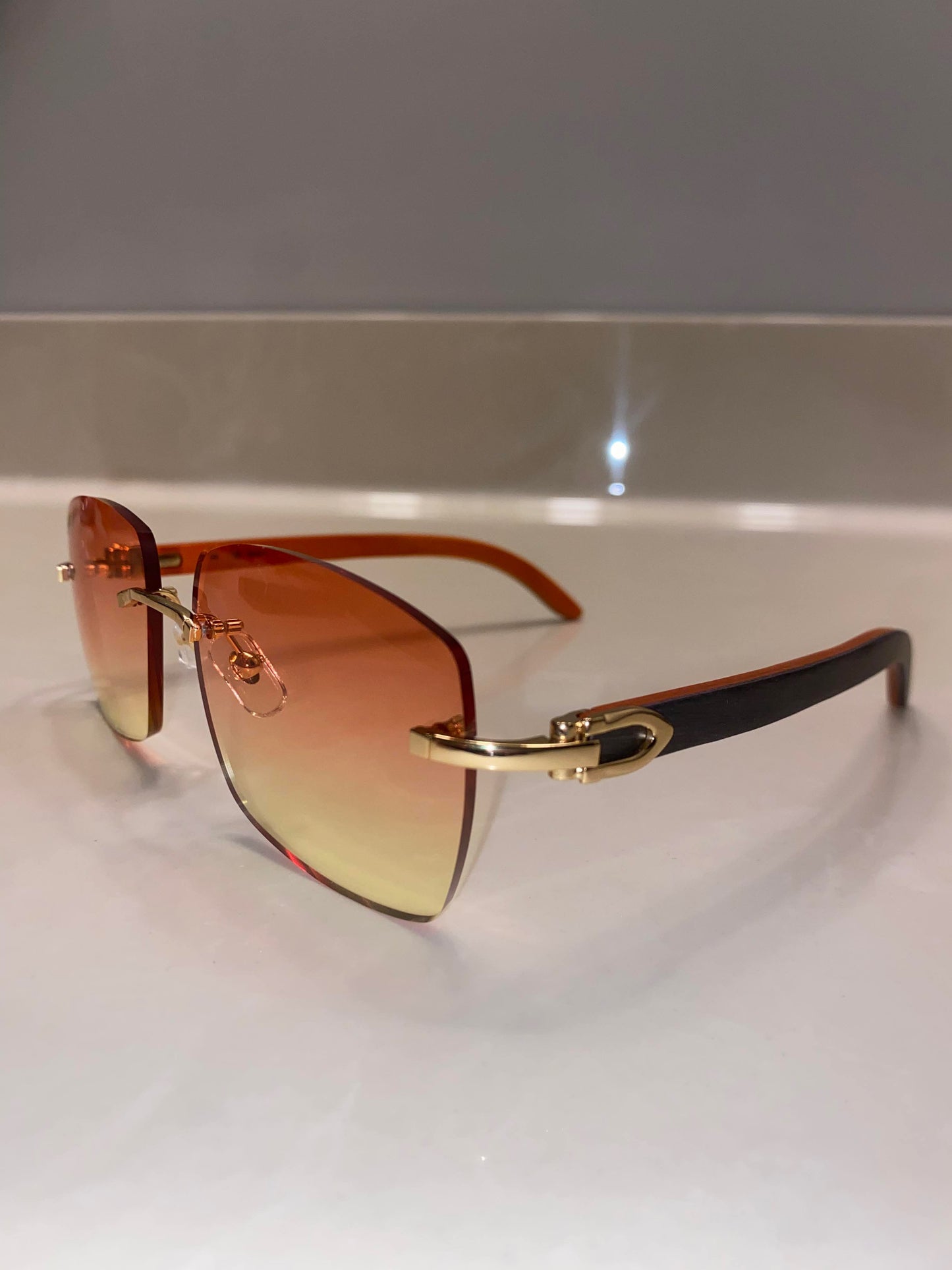 Black orange Wood glasses