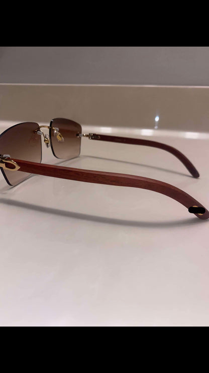 Rimless buffs Sunglasses Wood style