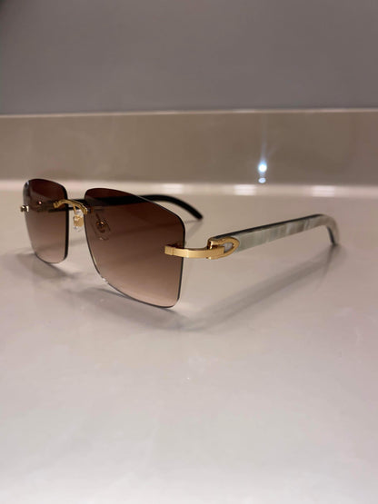 2023 Rimless Sunglasses White buffs