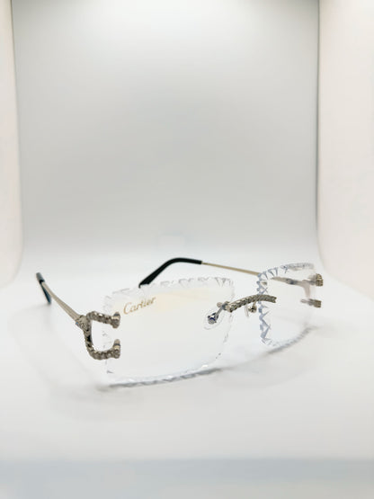 Iced out Big C moissanite Sunglasses