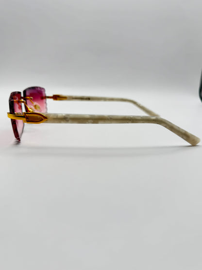 White acetate sunglasses