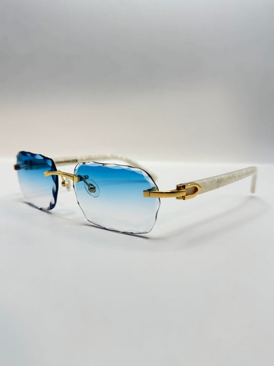 White acetate sunglasses