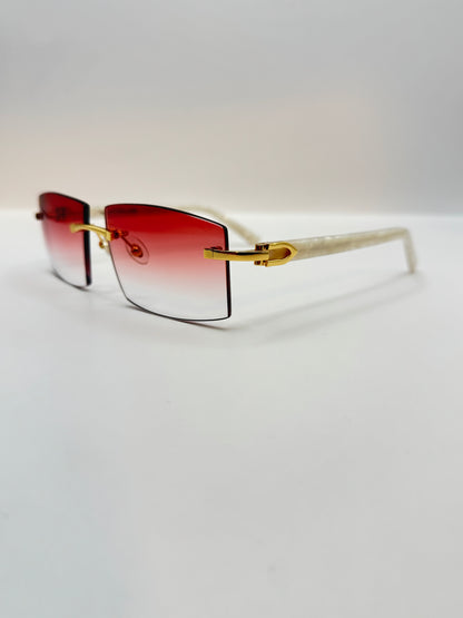 White acetate sunglasses