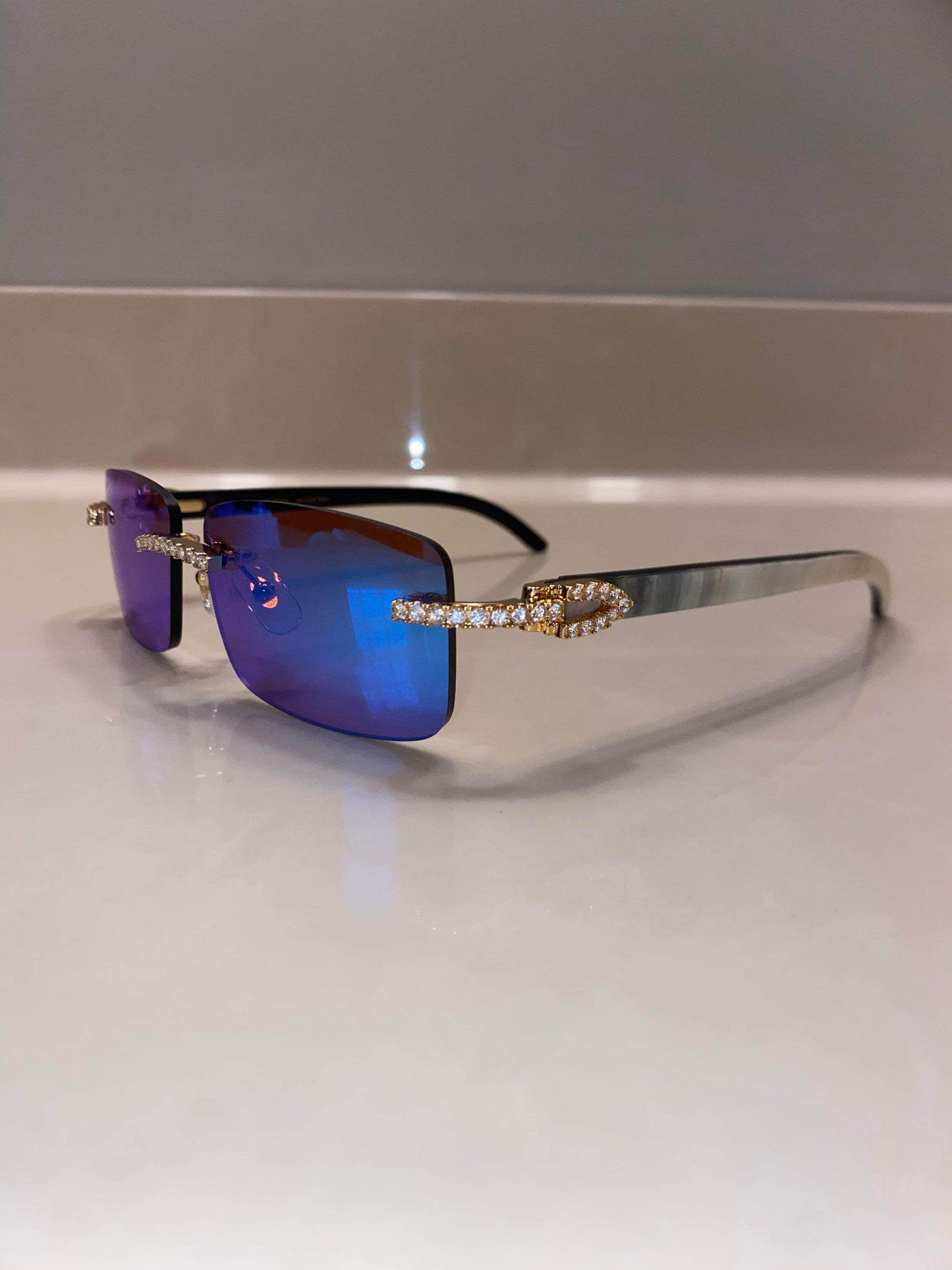 Made to order: Iced out moissanite Mirror Sunglasses