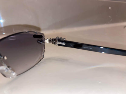 Iced out Rimless Sunglasses Detroit style Buffs 50 pointers