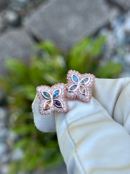 Moissanite flower Earrings
