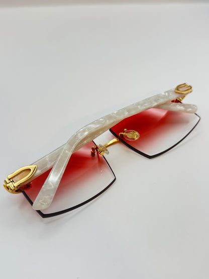 White acetate sunglasses