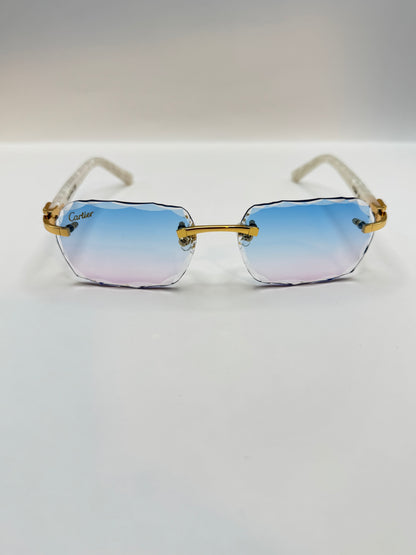 White acetate sunglasses