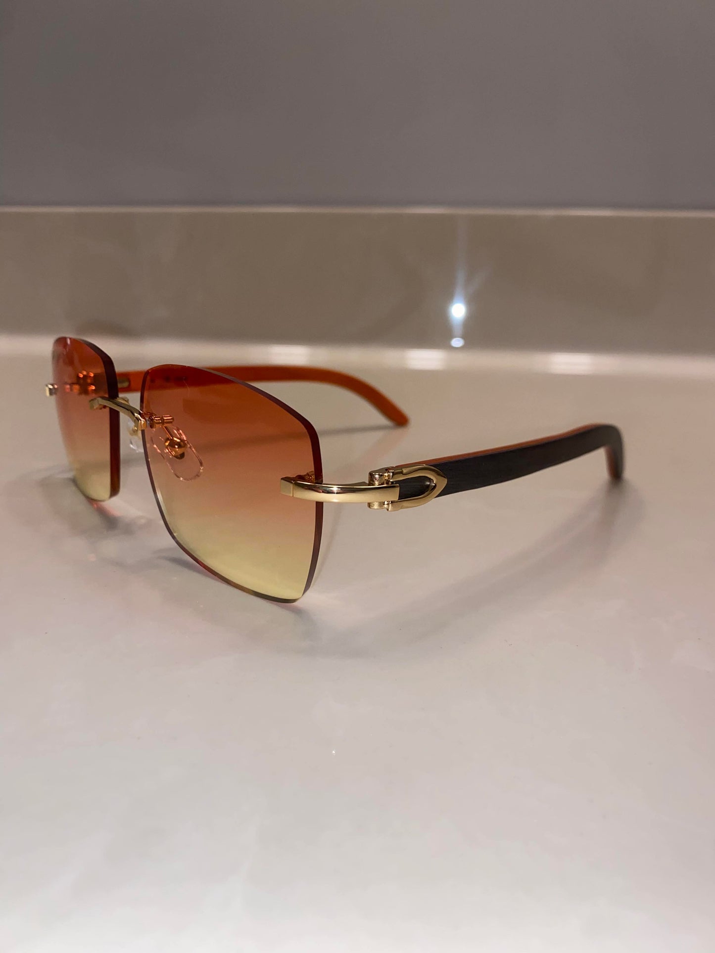 Black orange Wood glasses