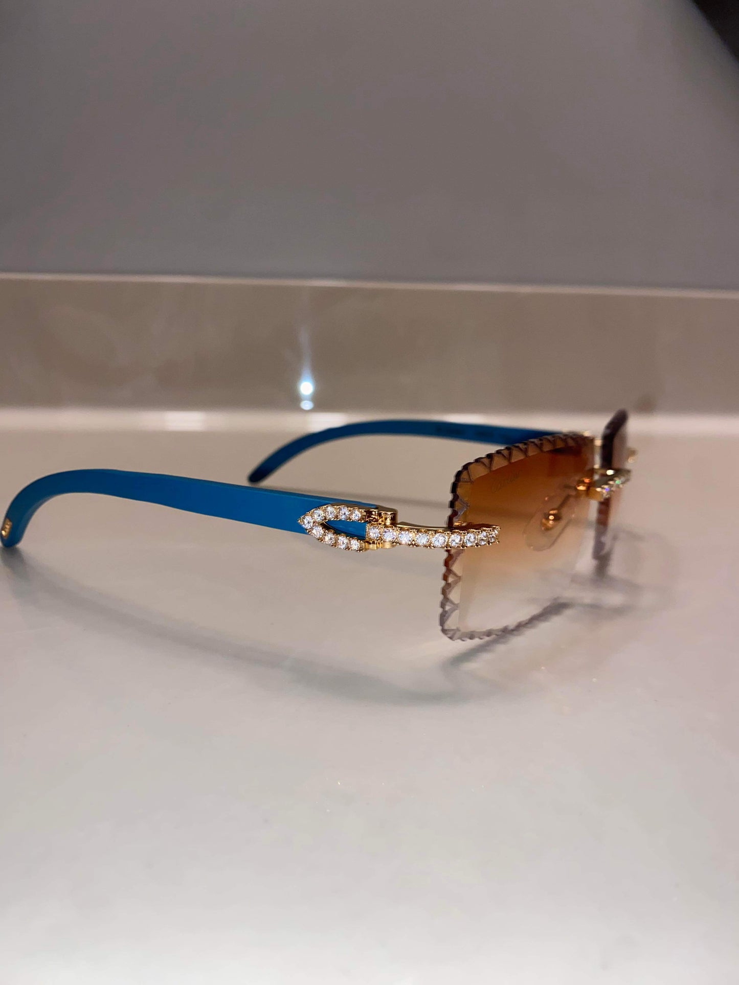 Made to order: Iced out moissanite Sunglasses