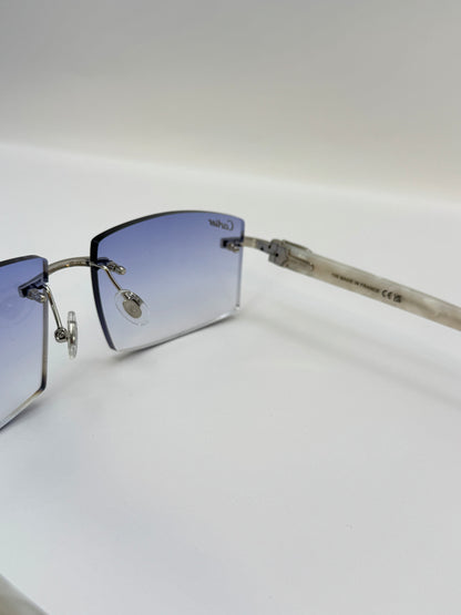 White acetate sunglasses