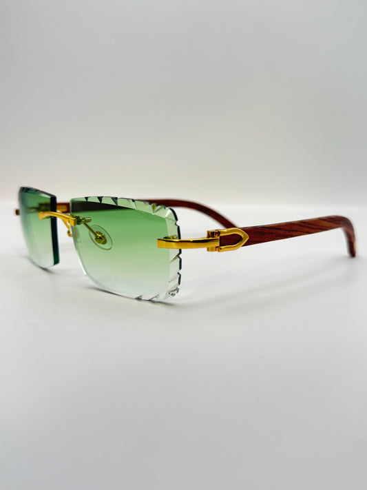 Diamond cut Wood Glasses