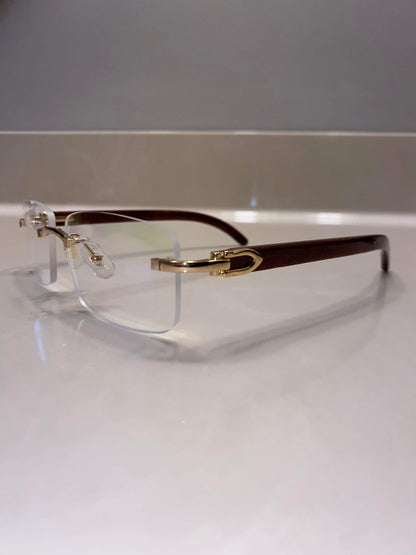 Rimless Sunglasses Wood style