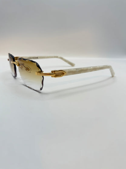 White acetate sunglasses