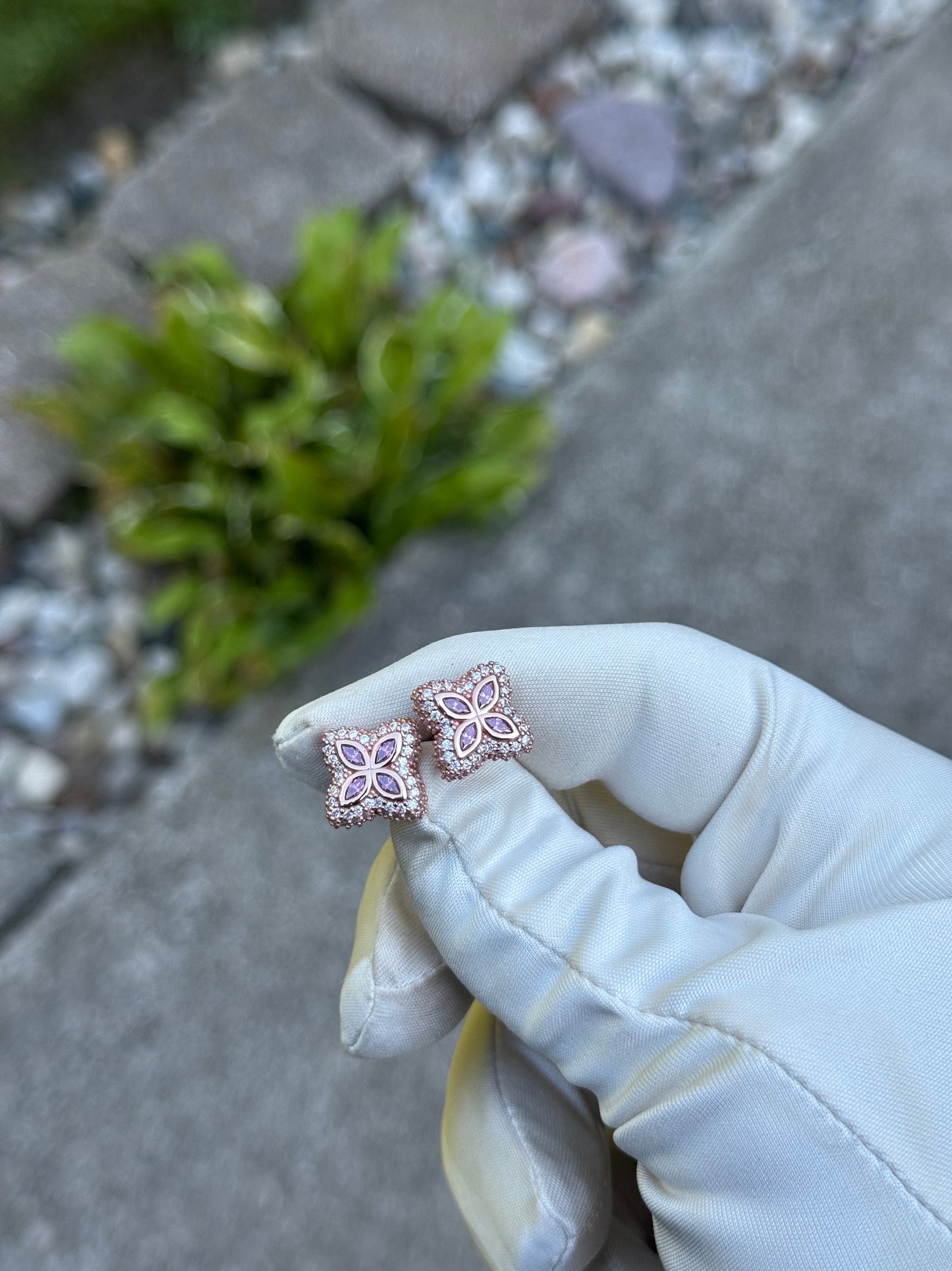 Moissanite flower Earrings