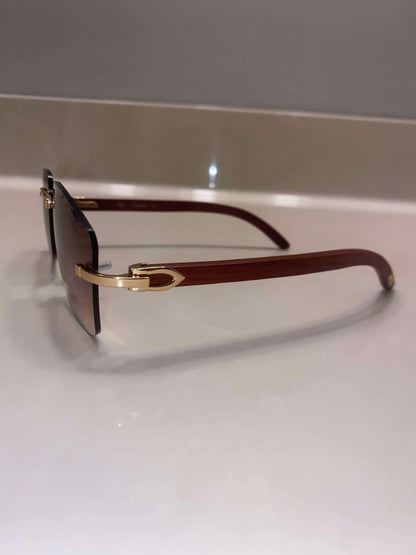 Rimless buffs Sunglasses Wood style