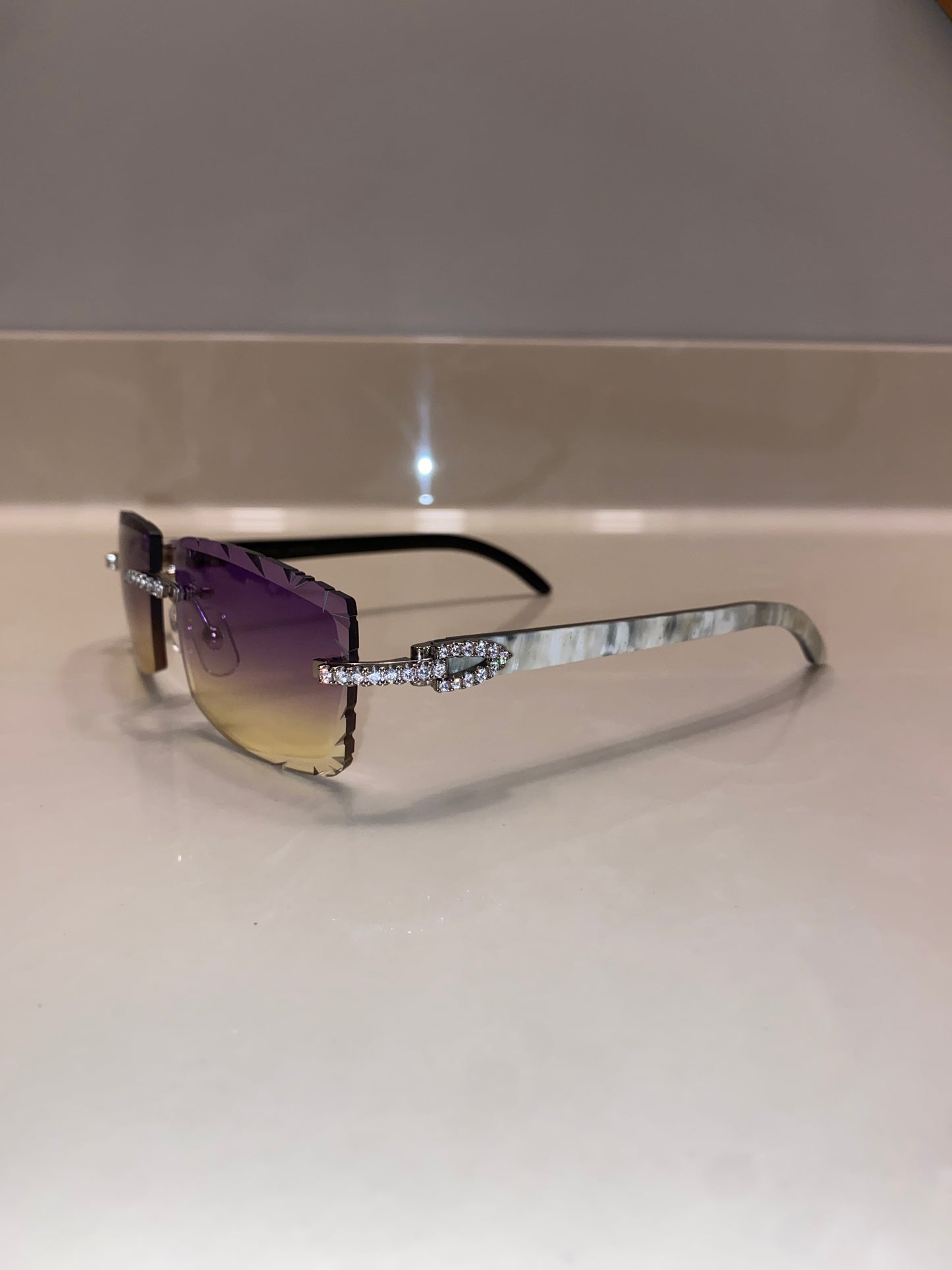 Iced out Rimless Sunglasses Detroit style Buffs