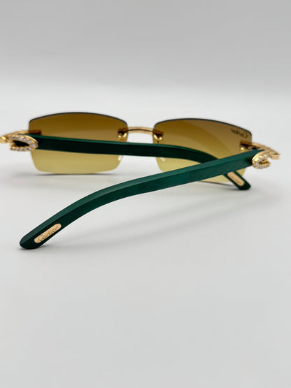 Moissanite Green wood Sunglasses