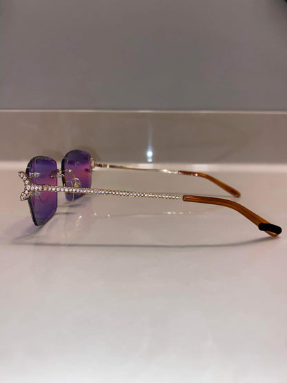 Made to order: Iced out Big C moissanite Sunglasses