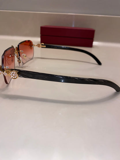 Black Iced out Cross glasses