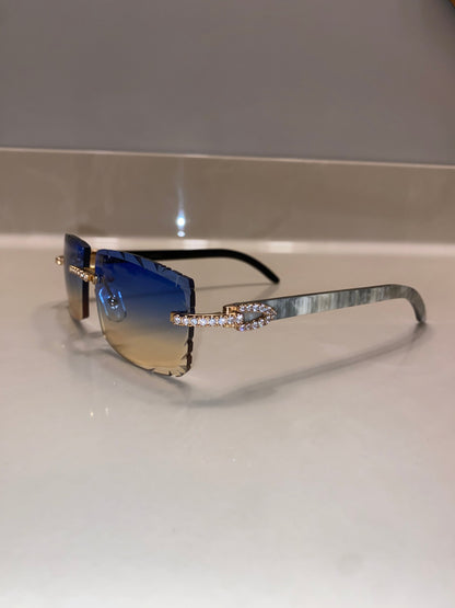 Iced out Moissanite Rimless Sunglasses Detroit style Buffs