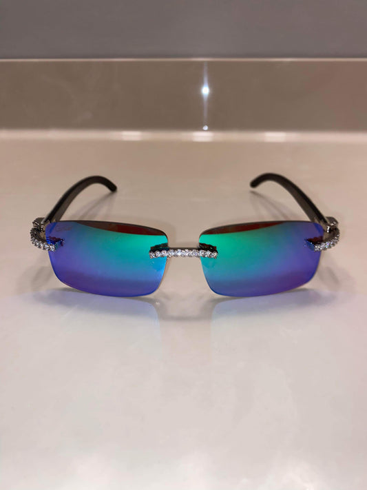 Iced out moissanite Mirror Sunglasses