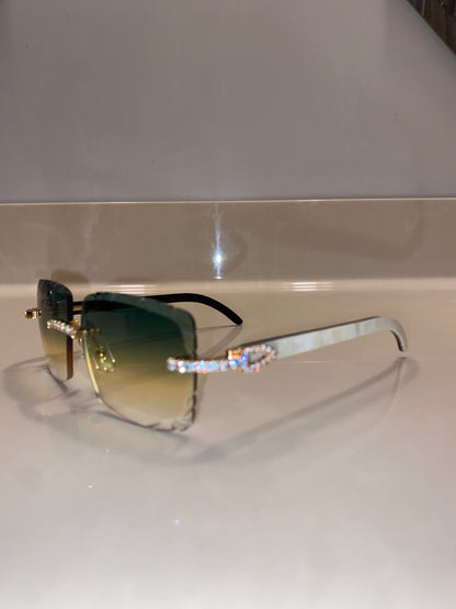 Iced out Rimless Sunglasses Detroit style Buffs